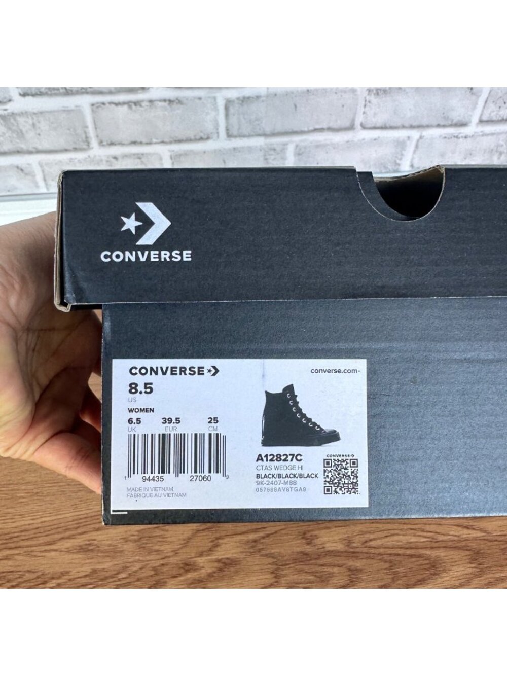 ⭐Converse Chuck Taylor All Star Wedge Platform 8.5 Patent Leather Shoes A12827C⭐ - Picture 11 of 12